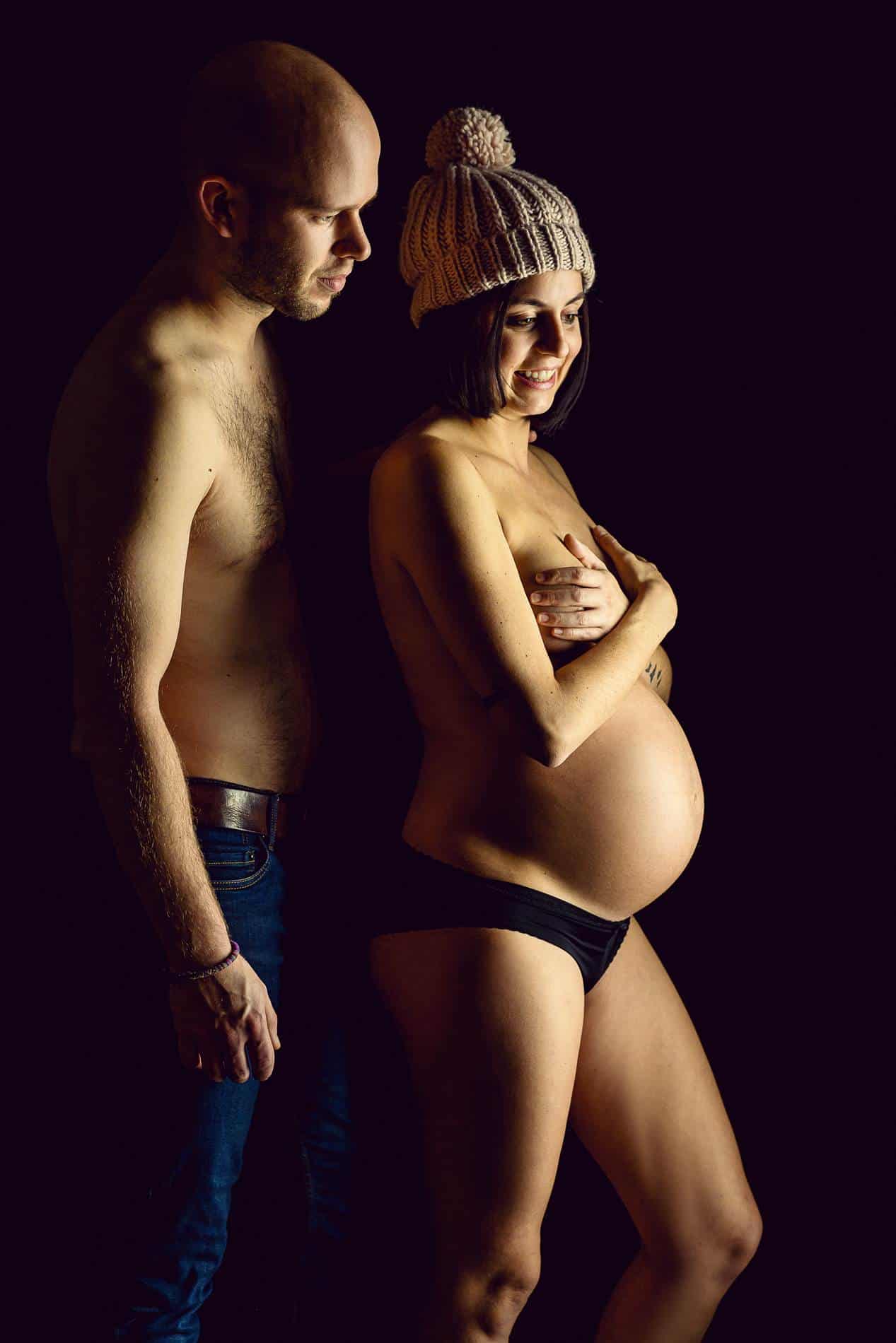Sesión de fotos para embarazadas - Fotografía premamá - sesión de fotos embarazado desnuda en pareja