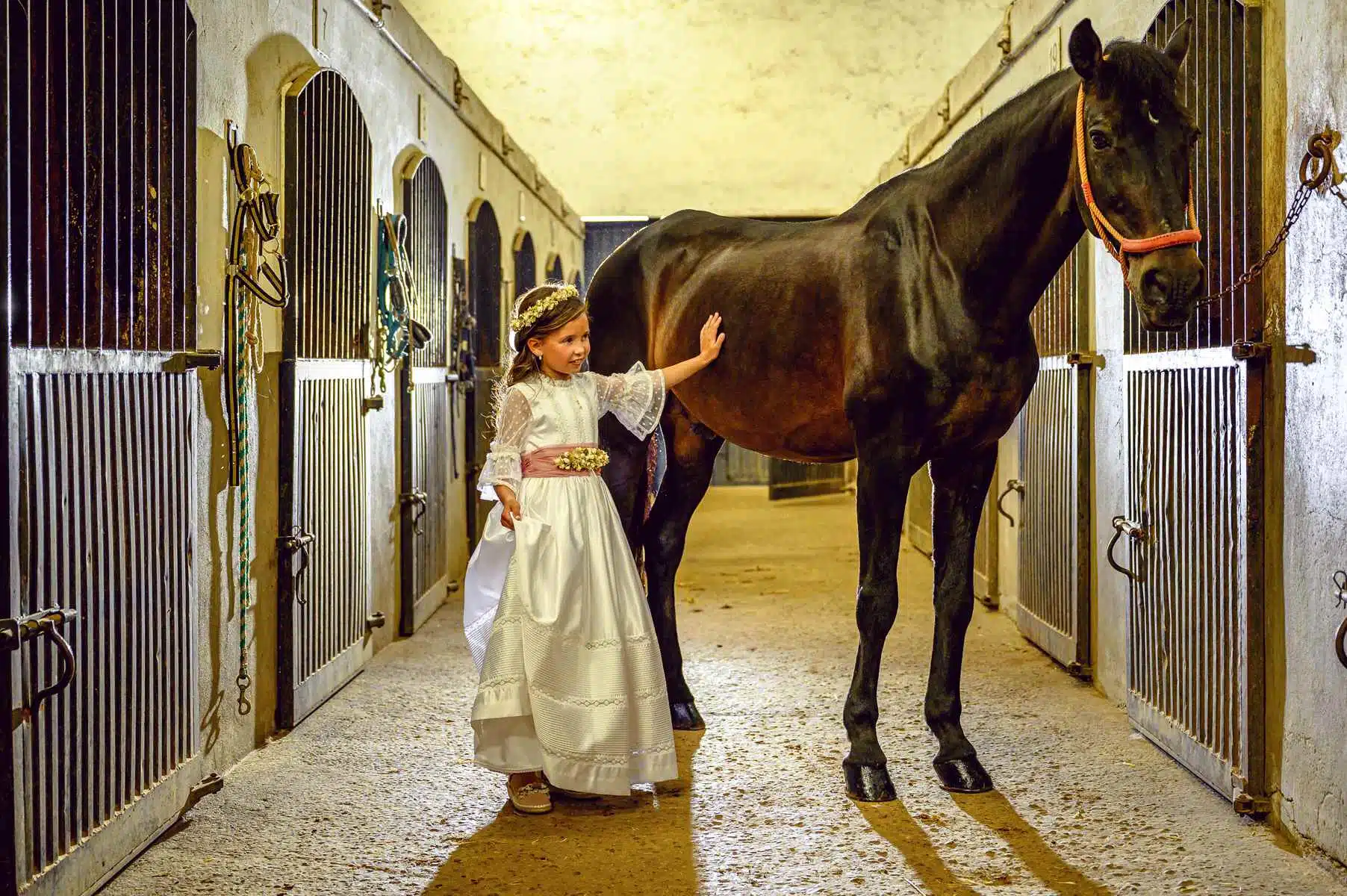 Fotos de Comunión con caballos en cuadra